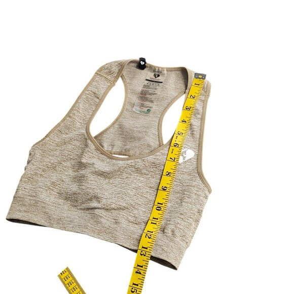Womens Best Sports Bra, Pullover, Cut Out Back, Cropped Tank, Tan Heathered, S - Picture 6 of 7